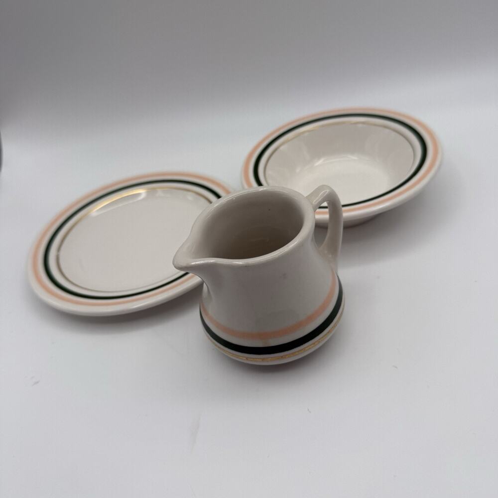 Sterling China Set Of 3 Medallion 1960’s Vintage Pitcher Plate Bowl